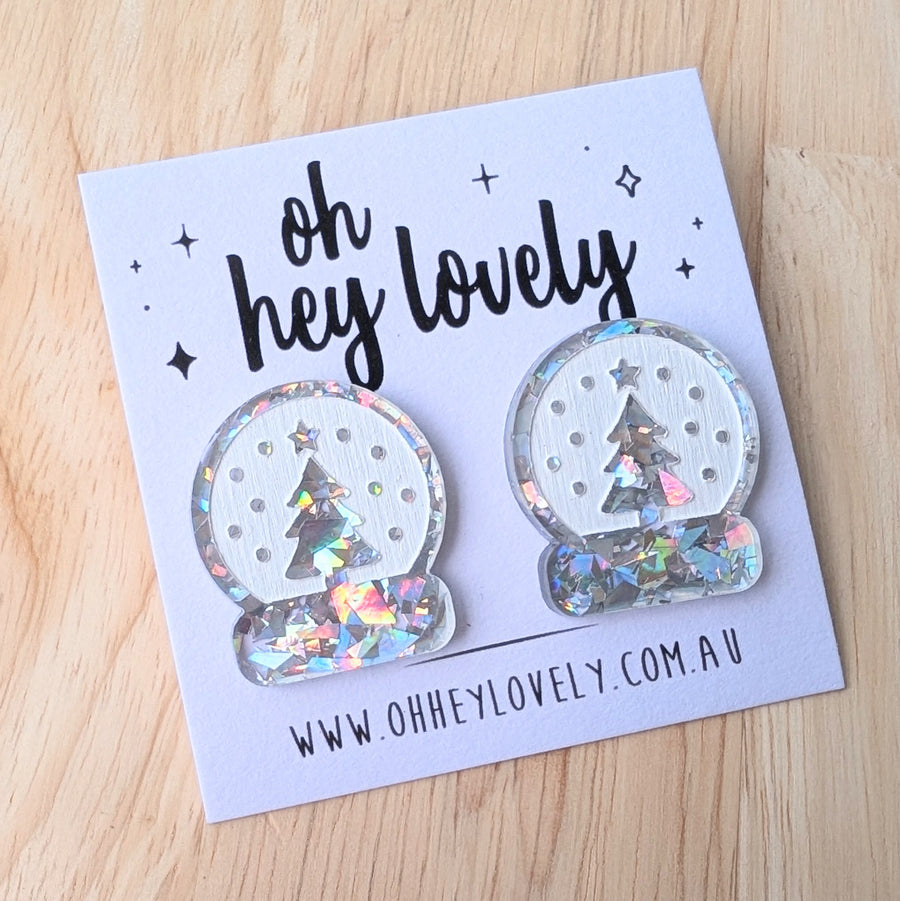 'Snow Globe' Statement Stud Earrings
