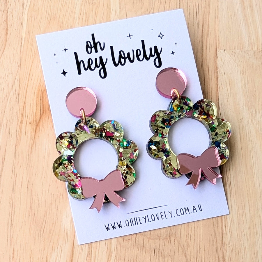 'Wreath - Modern' Dangle Earrings