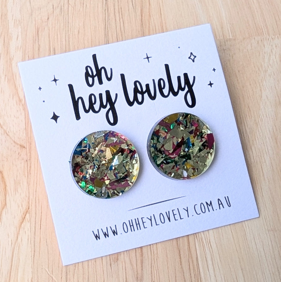 'Full Moon - Festive' Statement Stud Earrings