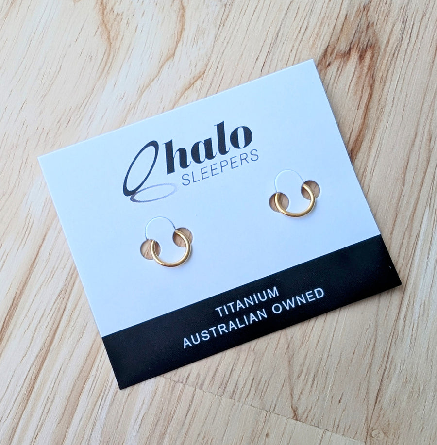 Titanium Gold Sleeper Hoop Earrings - Choose your size