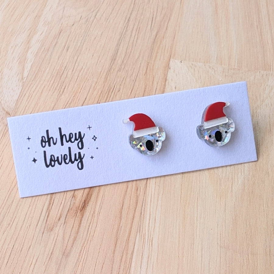 'Festive Koala' Mini Stud Earrings