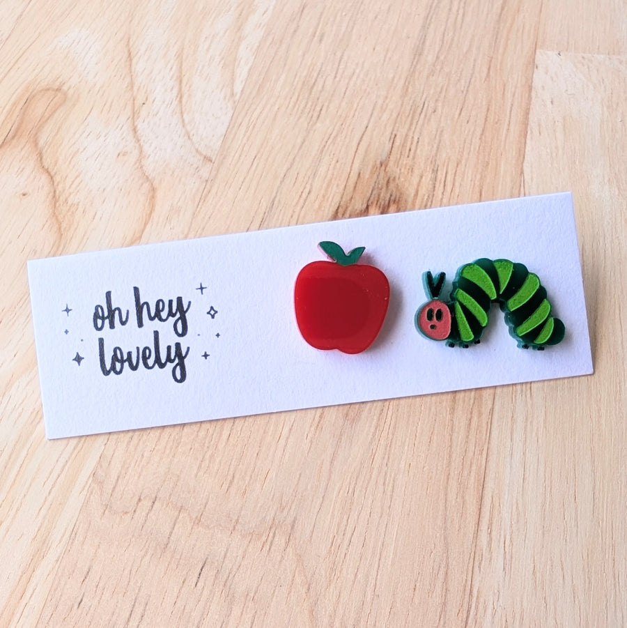 'The Very Hungry Caterpillar' Mini Stud Earrings