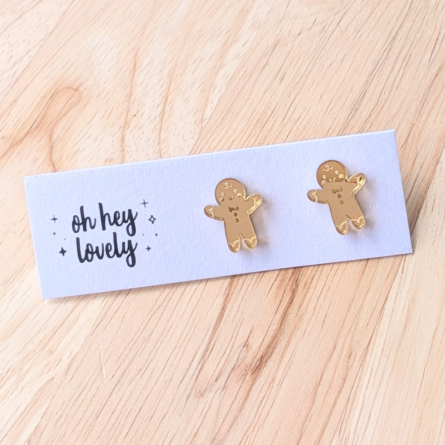 'Gingerbread Men' Mini Stud Earrings