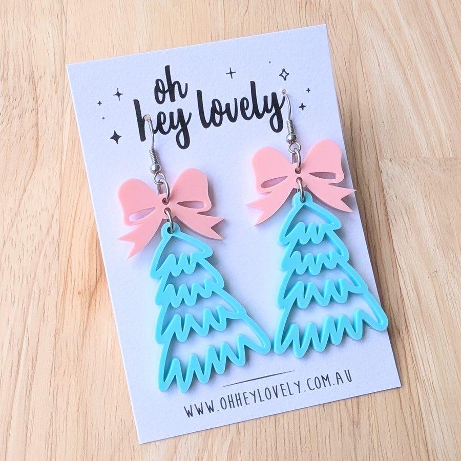 'Christmas Tree - Pastel' Dangle Earrings