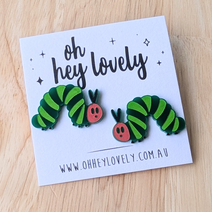 'The Very Hungry Caterpillar' Statement Stud Earrings