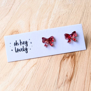 'Mini Bows - Festive' Mini Stud Earrings