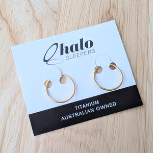 Titanium Gold Sleeper Hoop Earrings - Choose your size