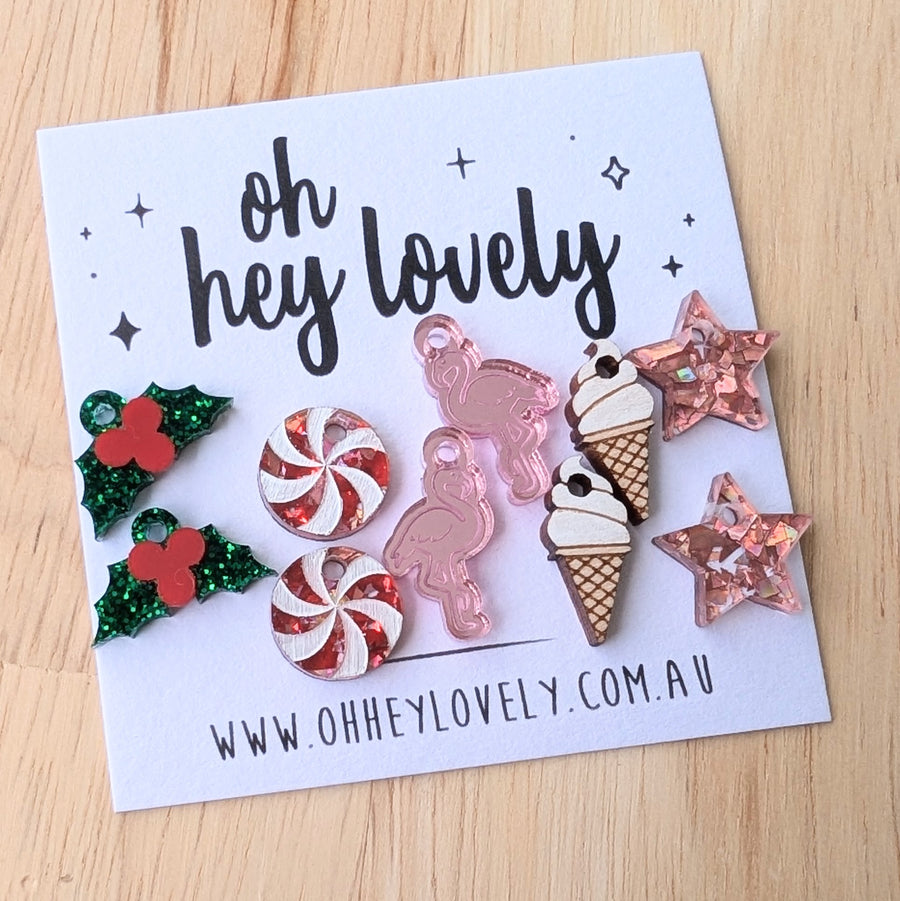 'Festive mix #3' Sleeper Earring Charms