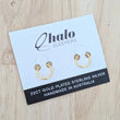 Load image into Gallery viewer, 22ct Gold Plated Faceted Sleeper Hoop Earrings - Choose your size
