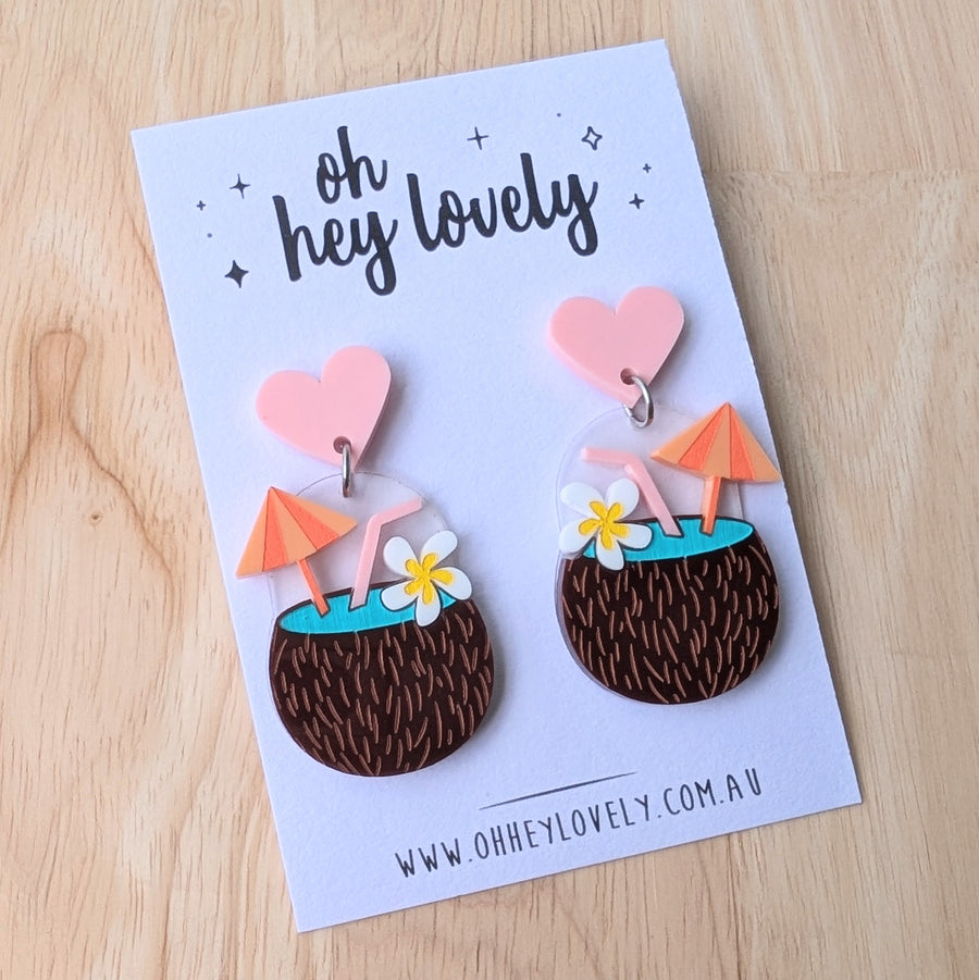 'Coconut Cocktail' Dangle Earrings