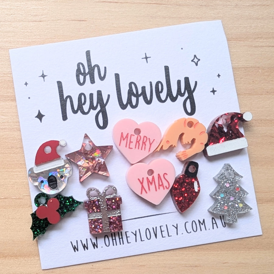 'Festive mis-match' Sleeper Earring Charms