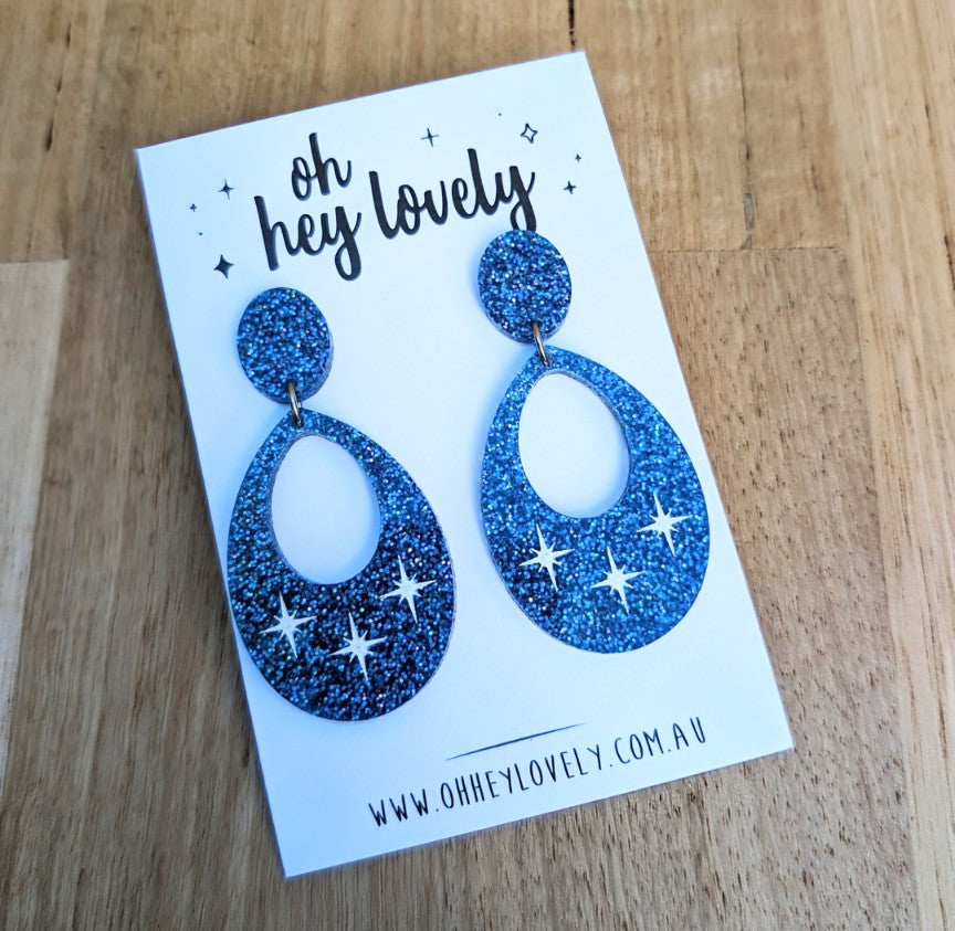 'Glitterbomb - Ocean' Dangle Earrings