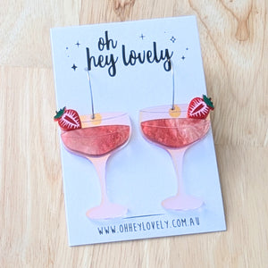 'Strawberry Daiquiri' Dangle Earrings