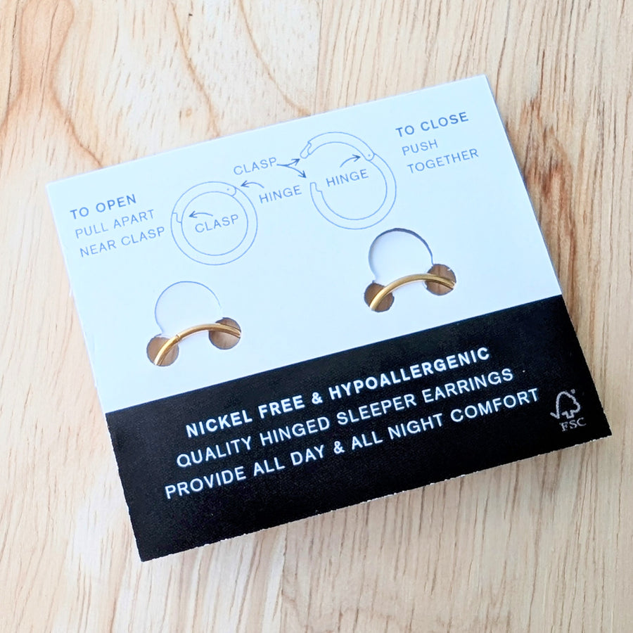 Titanium Gold Sleeper Hoop Earrings - Choose your size