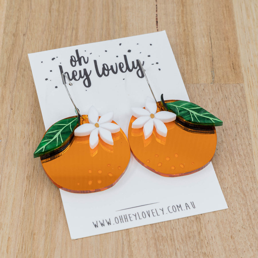 'Orange Blossom' Dangle Earrings