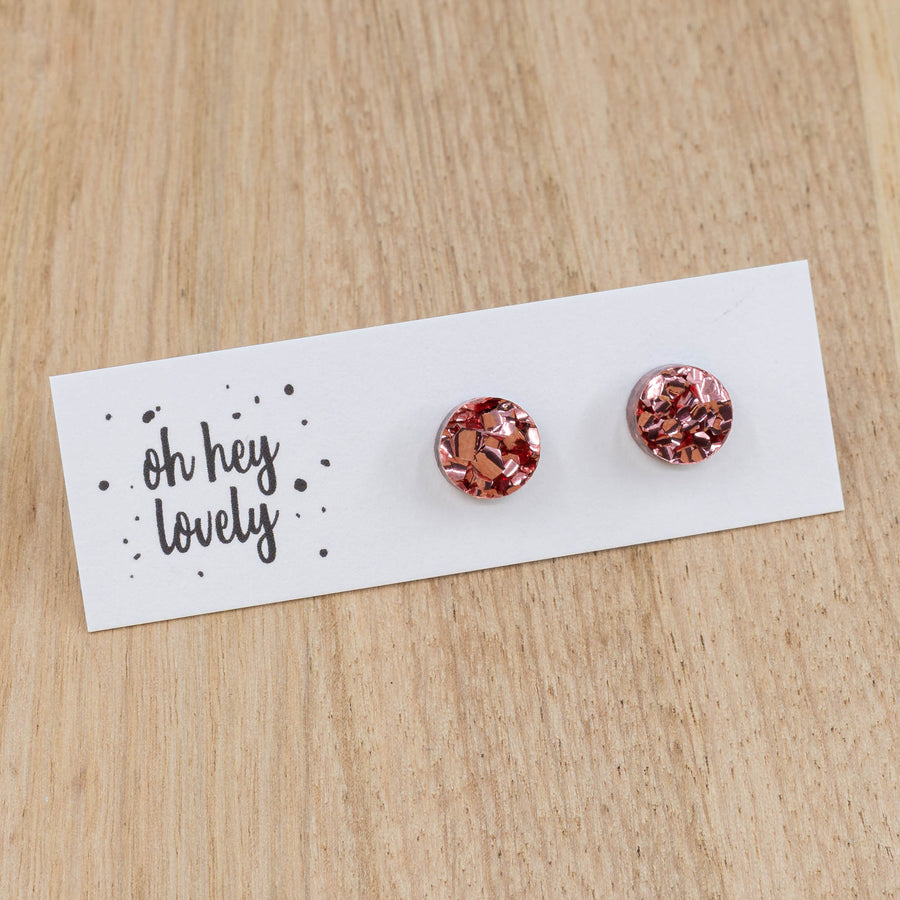 'Confetti - Rosé' Mini Stud Earrings