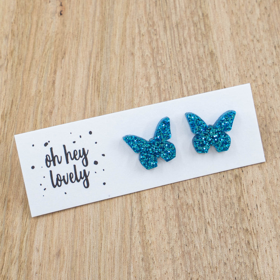 'Blue Butterfly' Mini Stud Earrings