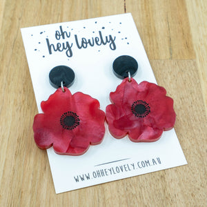'Poppy - Red' Dangle Earrings
