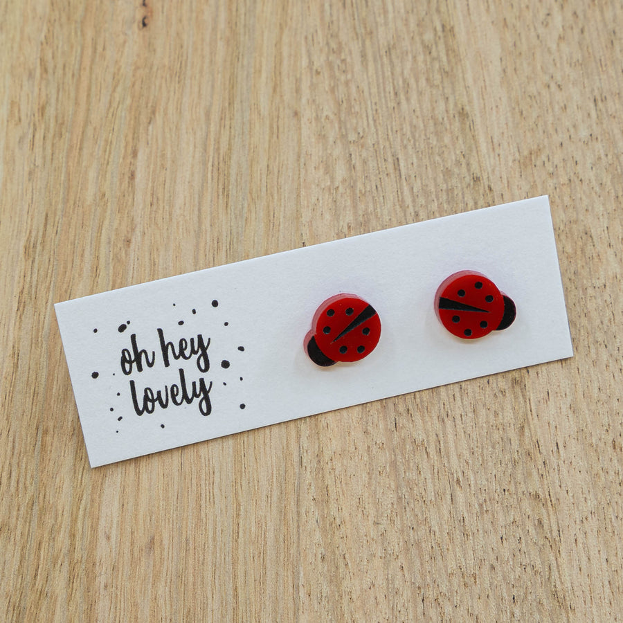 'Lady Beetle' Mini Stud Earrings