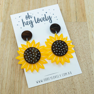 'Summer Sunflower' Dangle Earrings