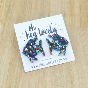 'Rainbow Fish' Statement Stud Earrings