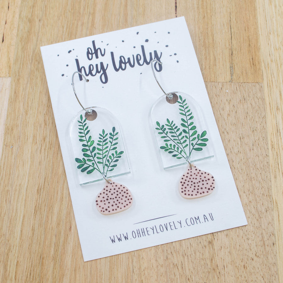 'Money Plant' Dangle Earrings