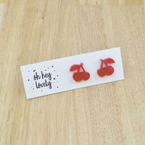 'Sweet Cherry' Mini Stud Earrings