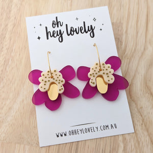 'Orchid Floral Stacker' Dangle Earrings