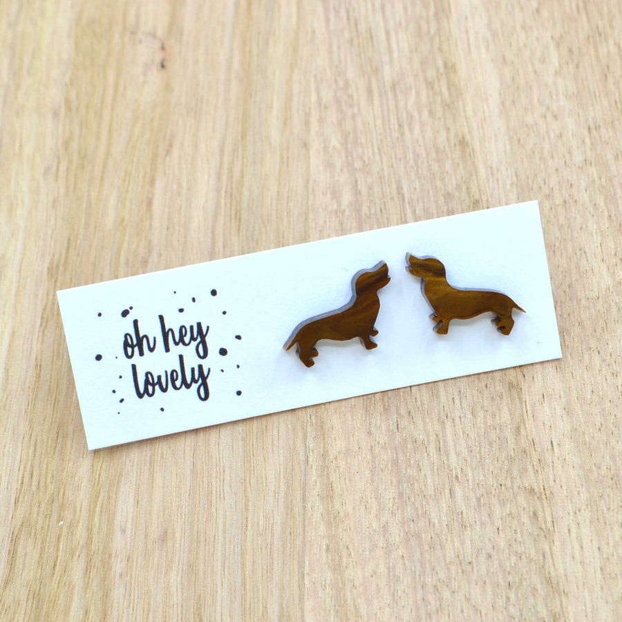 'Bonnie the Dachshund' Mini Stud Earrings