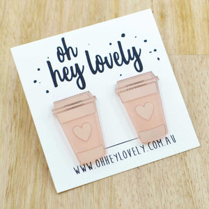 'For the Love of Coffee' Statement Stud Earrings
