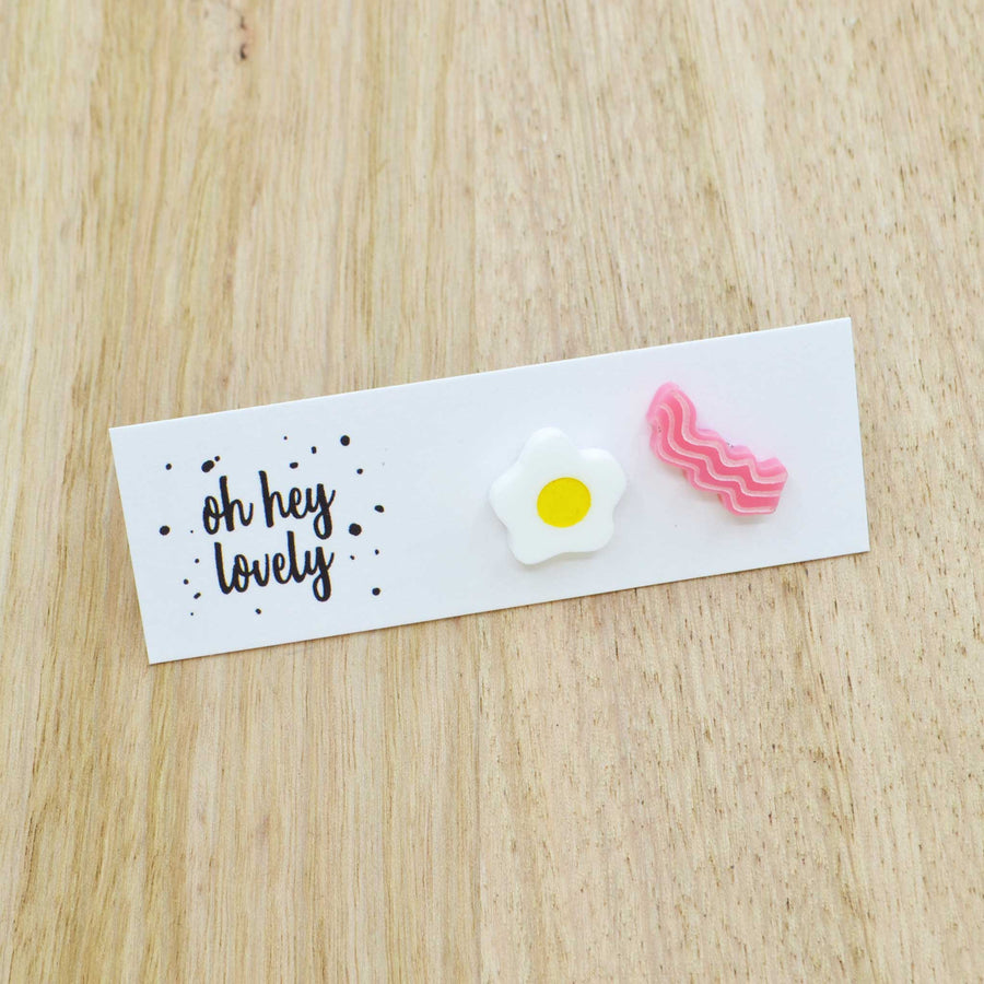 'Bacon and Egg' Mini Stud Earrings