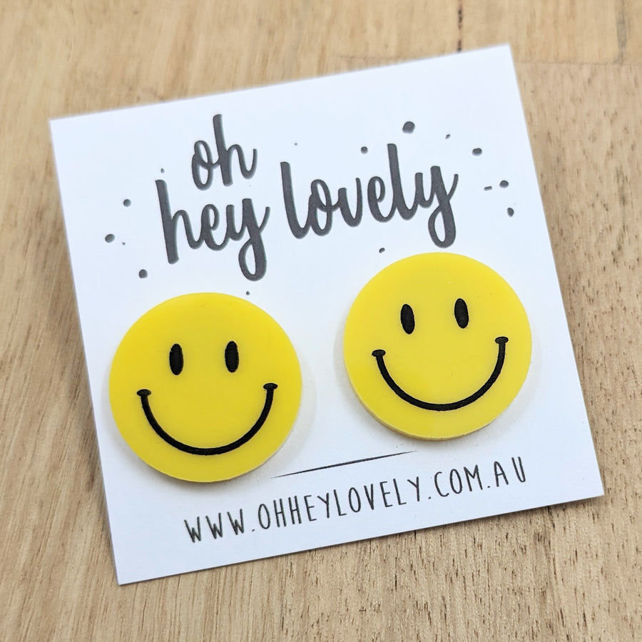 'Smilie Face' Statement Stud Earrings