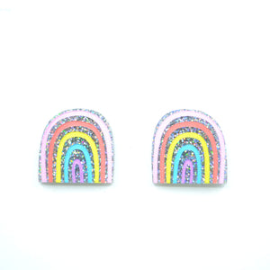 'Pastel Rainbow' Statement Stud Earrings