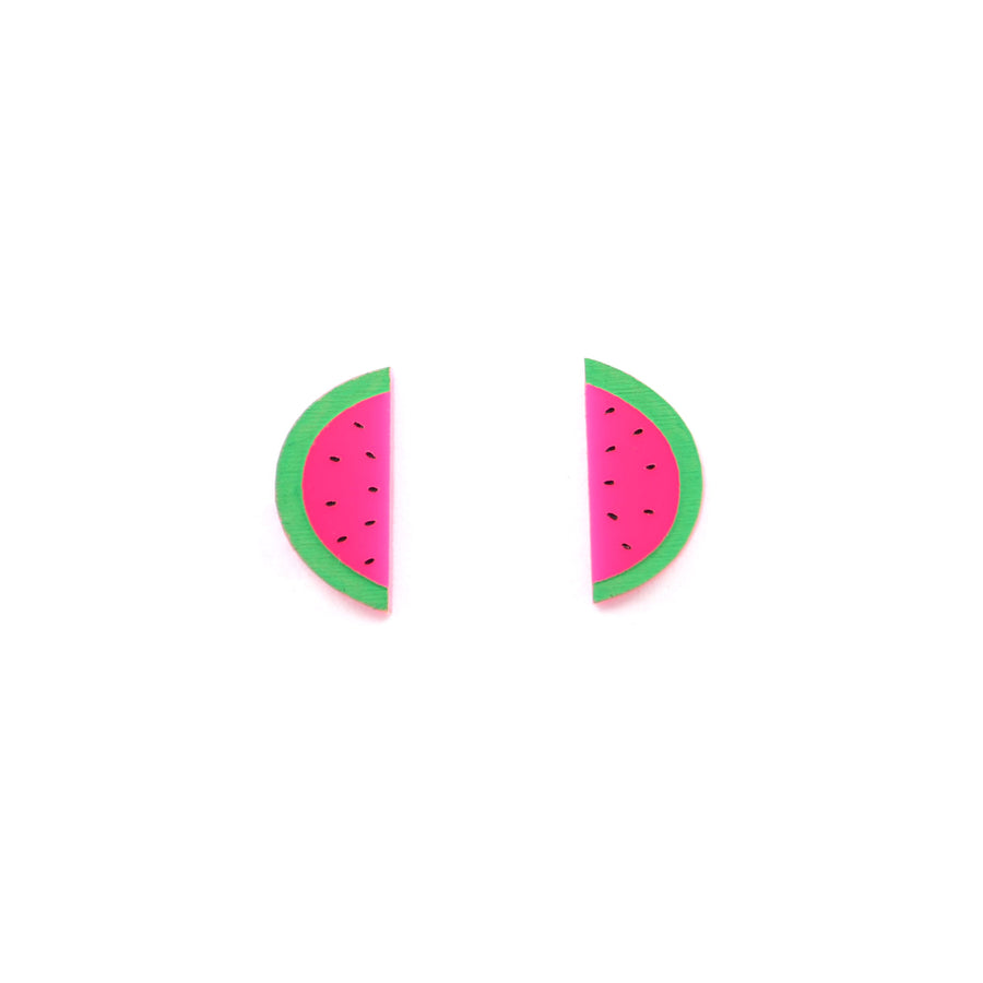 'Sliced Watermelon' Mini Stud Earrings